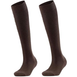 CHAAL® 3 Girls Knee High Socks Girl's Cotton Rich Back to School Socks Girls Uniform Party Wear Comfort Fit Long Socks Stocking Girls Knee High Kids School Socks Size 4-6 Brown KH