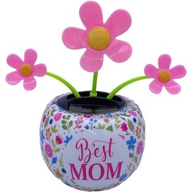 Pink Chrysanthemum Car Dashboard Decorations, Paste Shaking Head Car Mirror Dashboard Decor for Car Interior Home Office Desk Decoration Automobile Accessories