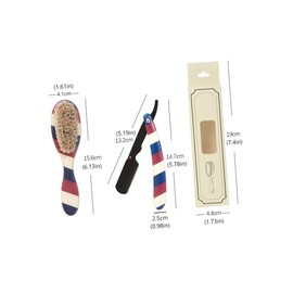 MERRYHAPY Men's Beard Care Kit Stainless Steel Razor Beard Brush Comb Grooming Supplies