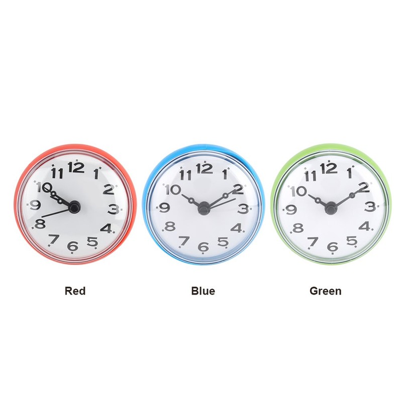 Waterproof Shower Clock with Suction Cup Round Face Arabic Digital