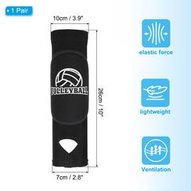 PATIKIL Volleyball Arm Sleeves, 1 Pair Passing Forearm Sleeve with Protection Pads Thumbhole Volleyball Arm Pads for Youth Teenagers Men Women, Black