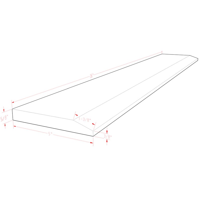 Tenedos Solid White Single Hollywood High Bevel Engineered Marble Threshold