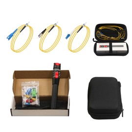 Xunsomten - Fiber Optic Cable Troubleshoot Kit, Testing Both Singlemode and Multimode Cables Contain 1PC VFL-50 Visual Fault Locator, FC to LC Adapter,LC, SC, ST, FC Coupler and 3 Short Patch Cords