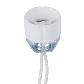 B&P Lamp® Porcelain GU10 Halogen Socket with 1/8IP Hickey, 12" Leads