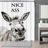 LKFBSC Funny Donkey Shower Curtain, Black and White Farmhouse Animal