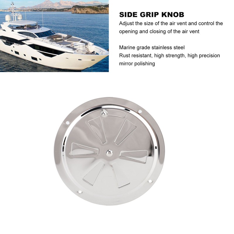 Cabin Ventilation Plate Marine Grade Stainless Steel Round Louver Vent