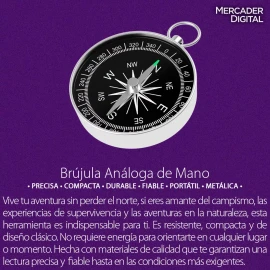 Mercader Digital Brújula Táctica Metálica Portátil Campismo Senderismo Mano