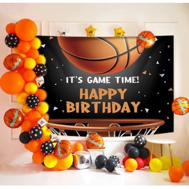 XYJolivian 6x3.6FT Boy Basketball Sports Birthday Backdrop Intense Basketball Game Background Basketball Fans Party Supplies Photo Studio Props