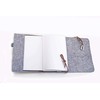 Calendar, A5 notebook, grey, felt leather book cover, retro vintage