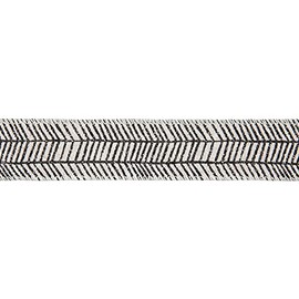 White and Black Herringbone Wired Edge Ribbon 1 1/2 Inch Craft DIY Projects Length 18'