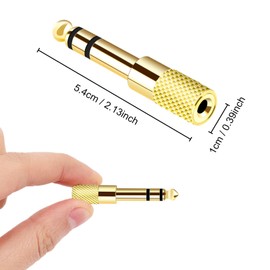 Valefod [Updated Version 5-Pack Stereo Audio Adapter 6.35mm (1/4 inch) Male to 3.5mm (1/8 inch) Female Headphone Jack