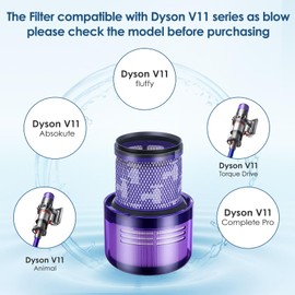 Beckacher 2 St??ck Filter f??r V11 Absolute Torque Drive Animal, V15 Detect,SV14, SV22 Staubsauger,Vergleichen Sie Teil# 970013-02