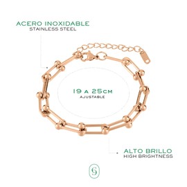 CLEPSIDRA® Pulseras mujer TIFFY de acero inoxidable. Brazalete ajustable uso diario. Regalos para mujer, pulseras para mamá, novia o amiga. Joyeria para toda ocasion. Accesorios para mujer a la moda. Jewelry Gift