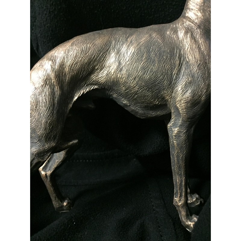 Greyhound Dog Statue Ornament Figurine Cold Cast Bronze.