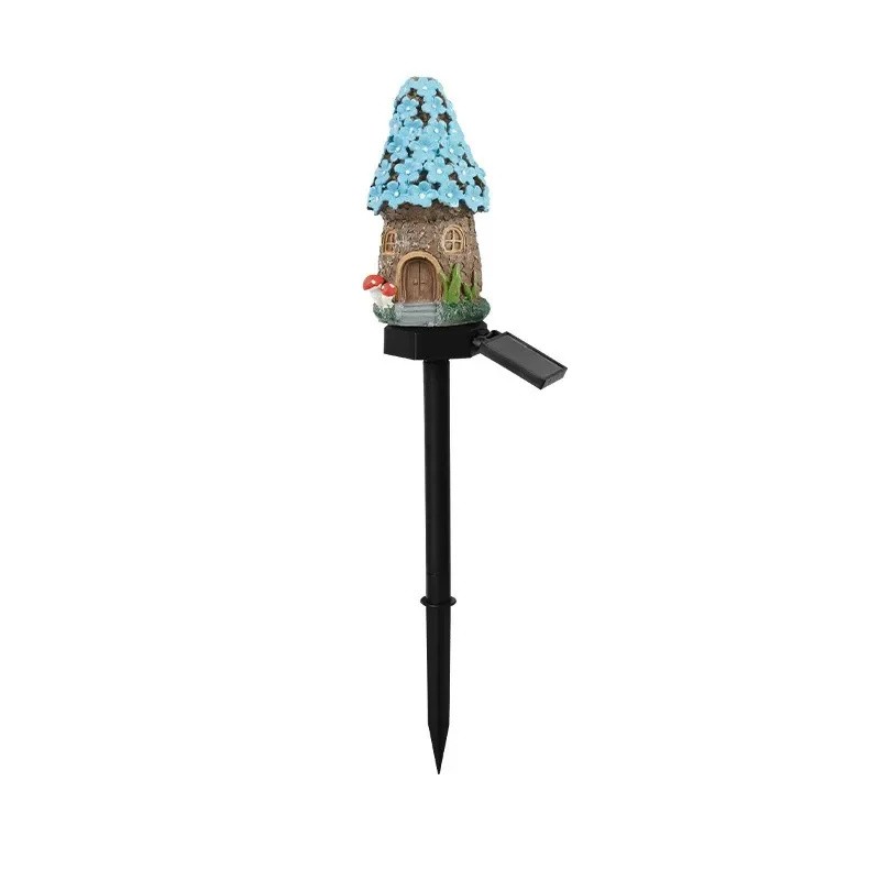 Solar Cartoon House LED Garden Stake Light, Warm Yellow Outdoor