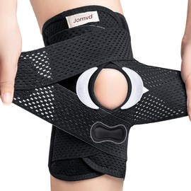 JOMVD Knee Brace for Meniscus Tear, Knee Pain,ACL, Adjustable Breathable Knee Support with Side Stabilizers for Knee Pain Arthritis Recovery Joint Support, Women and Men,Large