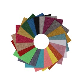 Trimits Glitter Acrylic Crafting Felt Pack, 20 Sheets, Assorted Colours B, 15 x 15cm