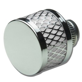 Auto Dynasty 9MM Inlet Universal Chrome Round Straight Aluminum Meshed Crankcase Breather Filter (White)