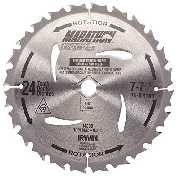 Irwin Marathon 14030 7-1/4" 24 Tooth Marathon Portable Corded Circular