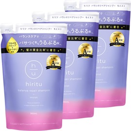 Hiritu Shampoo Refill (Web Exclusive) Moist 11.8 fl oz (350 ml) x 3 Piece Set, Apricot & Jasmine Scent
