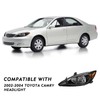 TUSDAR Headlight Assembly Fits 2002 2003 2004 Toyota Camry, Driver