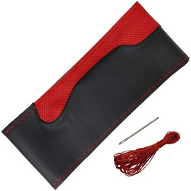 catfight Steering Wheel Cover Genuine Leather Braided Steering Wheel Cover for Regular Vehicles - Light Vehicles (Red)