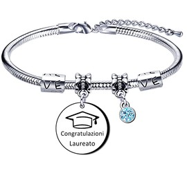 Women's Bracelet with Stainless Steel Pendant "Congratulations Graduate" Graduation Gift for Daughter Friend Granddaughter