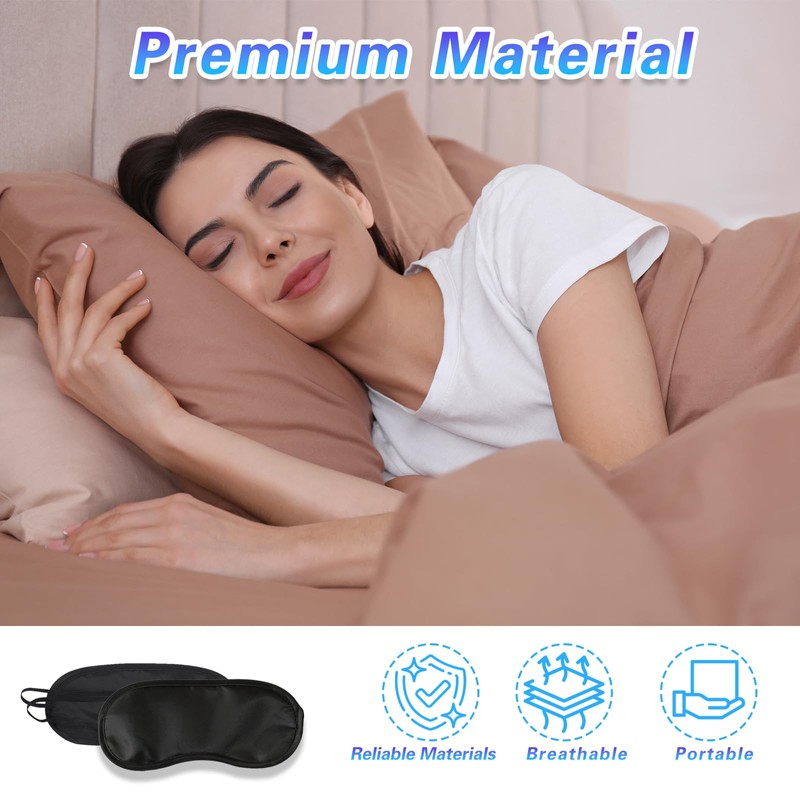 Oslynia 30 Pcs Eye Mask for Sleeping, Black Blindfolds Adults