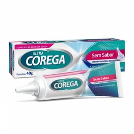 Corega Ultra Crema Adhesiva para Prótesis – Fijación Fuerte, Sin Sabor, 40g