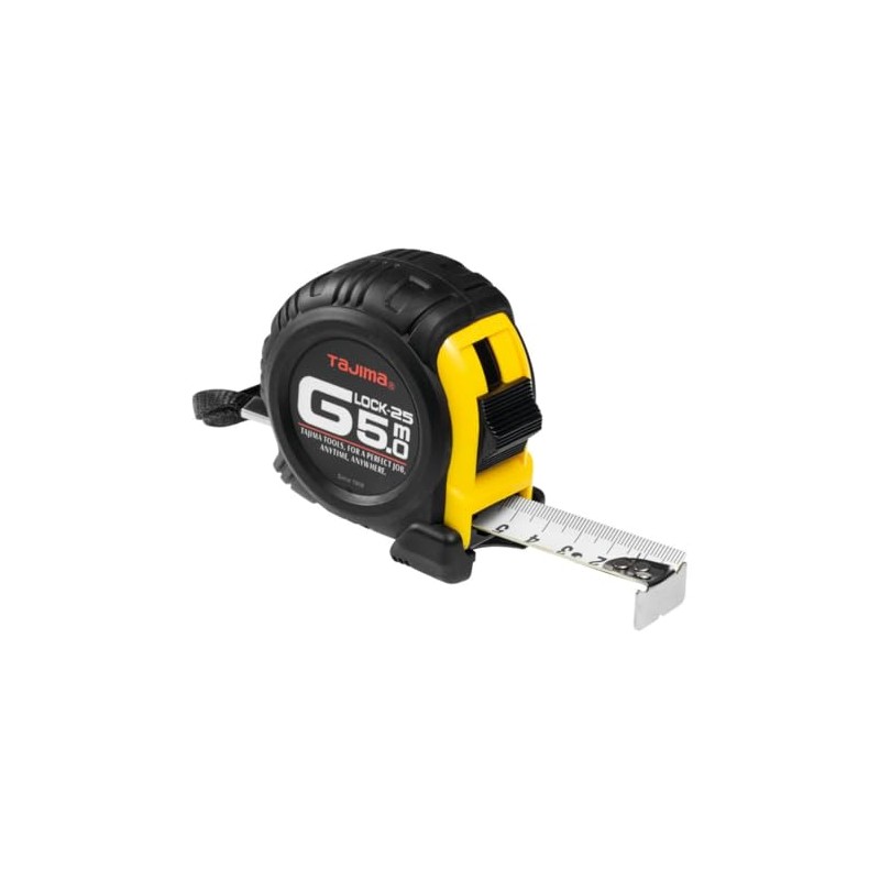 Tajima G6P30MY G-Lock Measuring Tape, Black/Yellow, 3 m x 16