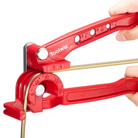 Toolwiz Pipe Bender 3-in-1 Manual Tube Bender for 1/4'' 5/16'' 3/8'' Tubing 0-180 Degrees Heavy Duty Brake Line Bending Tool for Copper Brass and Aluminum Pipes