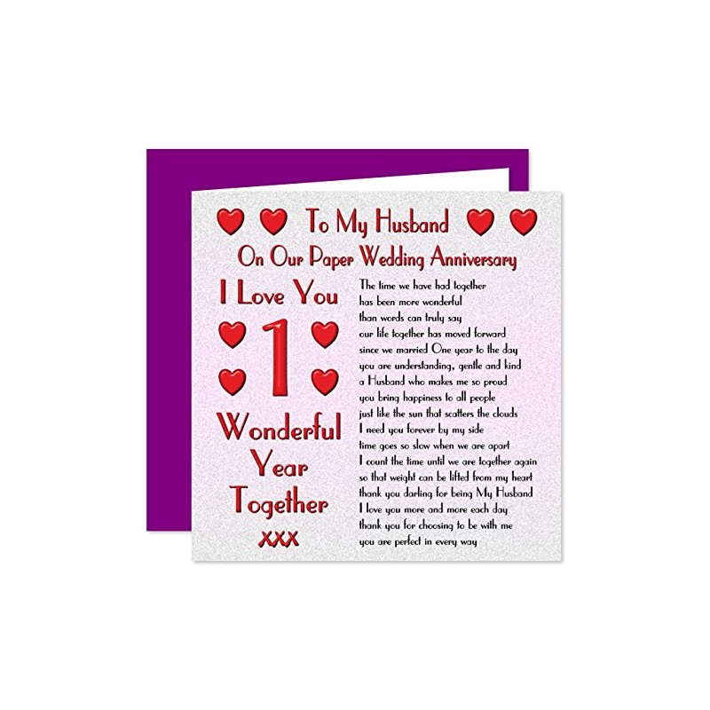 My Husband 1st Wedding Anniversary Card - On Our Paper