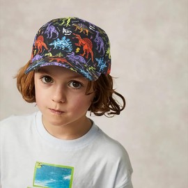 Initlove Girls Boys Baseball Cap Kids Adjustable Sun Hat Cartoon Toddler Cap for Ages 2-5Y Dinosaur Black