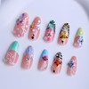24 Pcs French Tip Press on Nails Short YEFIUO Pink