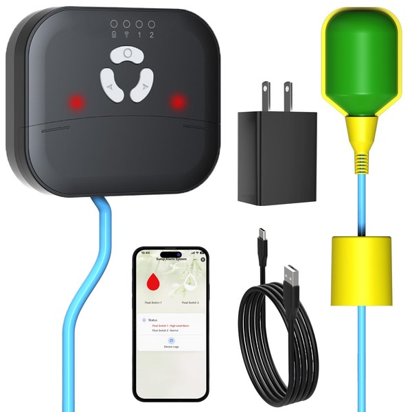 Smart WiFi High Water Level Alarm with 90dB Siren, LED