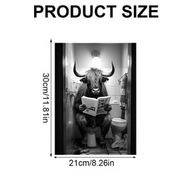 Tomedeks Pack of 4 Pictures for Bathroom, Bathroom Decorative Pictures, Poster DIN A4 without Frame, Funny Wall Decoration, Black and White Wall Picture, Poster Black and White, Toilet Decorative