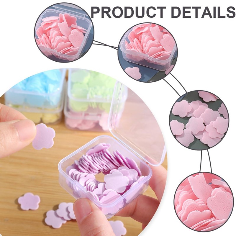 GXGM 5 Boxes Disposable Soap Tablets, Soap Sheets, Portable Mini