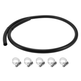 HOPESPANNER 1/2" Fuel Line Kit 5ft Vacuum Hose Automotive Fuel Hose with 5 Clamps 1 Set
