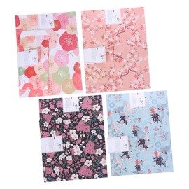 Hohopeti 4sets Vintage Chinese Style Illustrated Letter Paper Set Smooth Writing Stationery Kit for Notes and Letters for Students and Staff