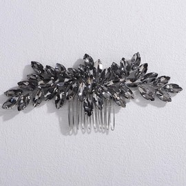 Lenjicons Teardrop Rhinestone Hair Comb Bridal Headpiece Rhinestone Wedding Hair Comb Luxury Crystal Bridal Headband Wedding Hair Accessories for Women (tawny)