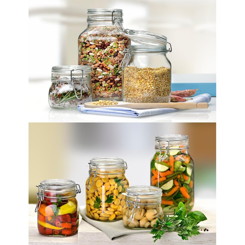 Bormioli Rocco Fido Wide Mouth Squared Glass Jar with Airtight