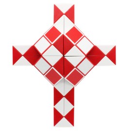 Mipartebo Magic Snake Cube Twist Puzzle 72 Wedges Large Size Twist Fidget Snake Toys Gift Party Favors for Kids Adults Teens Red