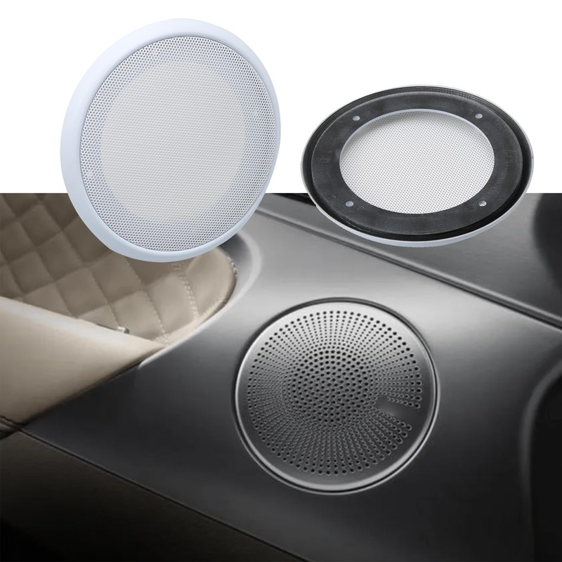 White Round Grills Cover Metal Mesh Speaker Replacement for 4