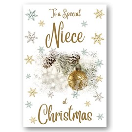 Second Ave Niece Christmas Gold Bauble Xmas Holiday Festive Greetings Card