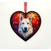 Image Industry German Shepherd Stained Glass Effect Heart Suncatcher -