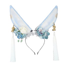 Faylay Women/Girls Cosplay Bunny Ears Rabbit Headband Animal Ears Furry Bunny Ears Party Accessories (YHDW-Blue)