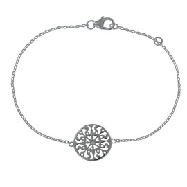 Les Poulettes Jewels - Sterling Silver Bracelet - with Round Arabesques