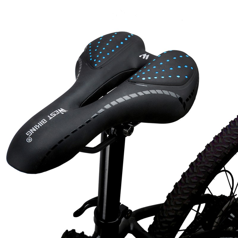 Bicycle Saddle Breathable PU Leather Hollow Cushion Comfortable Road Bike