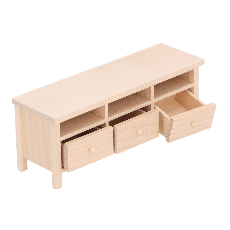 Miniature TV Cabinet Simulation Drawers Design Decorative Wooden Furniture Model