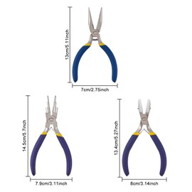 BENECREAT 3 Pieces Jewelry Plier Tool Set, 6 in 1 Bail Making Looping Pliers Double Nylon Jewelry Pliers and Chain Nose Jewelry Pliers for DIY Beading Craft Making Project